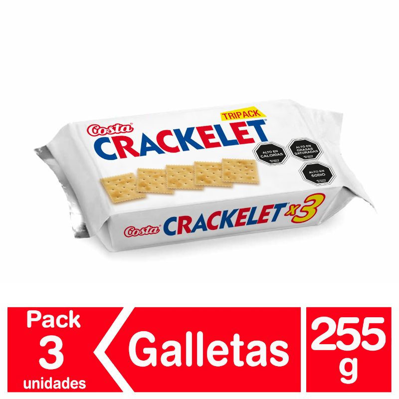 Galletas Saladas Pack 3 un Caja 255 g Crackelet