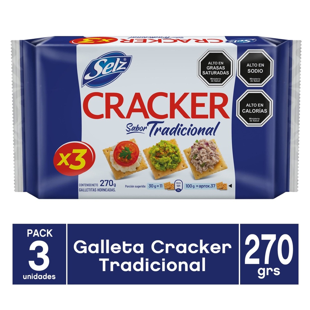 Paquete Galletas Saladas Pack 3 un 270 g Cracker