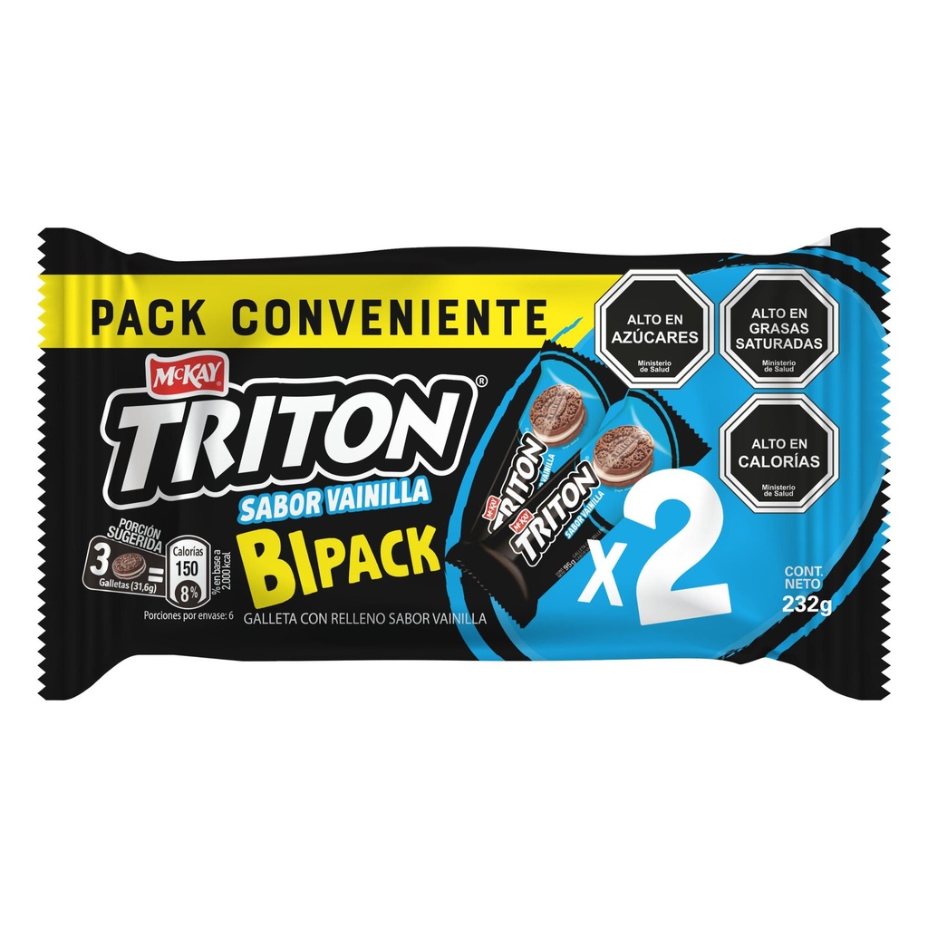 Galleta Tritón Vainilla Pack 2Un 116 g McKay