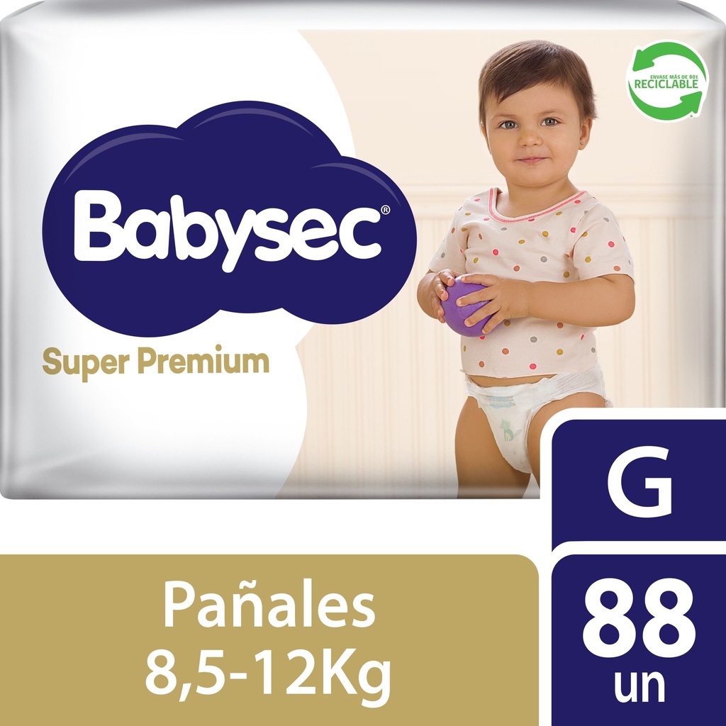 Pañales de Bebé Babysec Super Premium G 88 Un Babysec