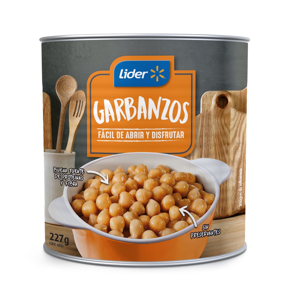 Garbanzos en Conserva Drenado 138 g - Neto 227 g Lider