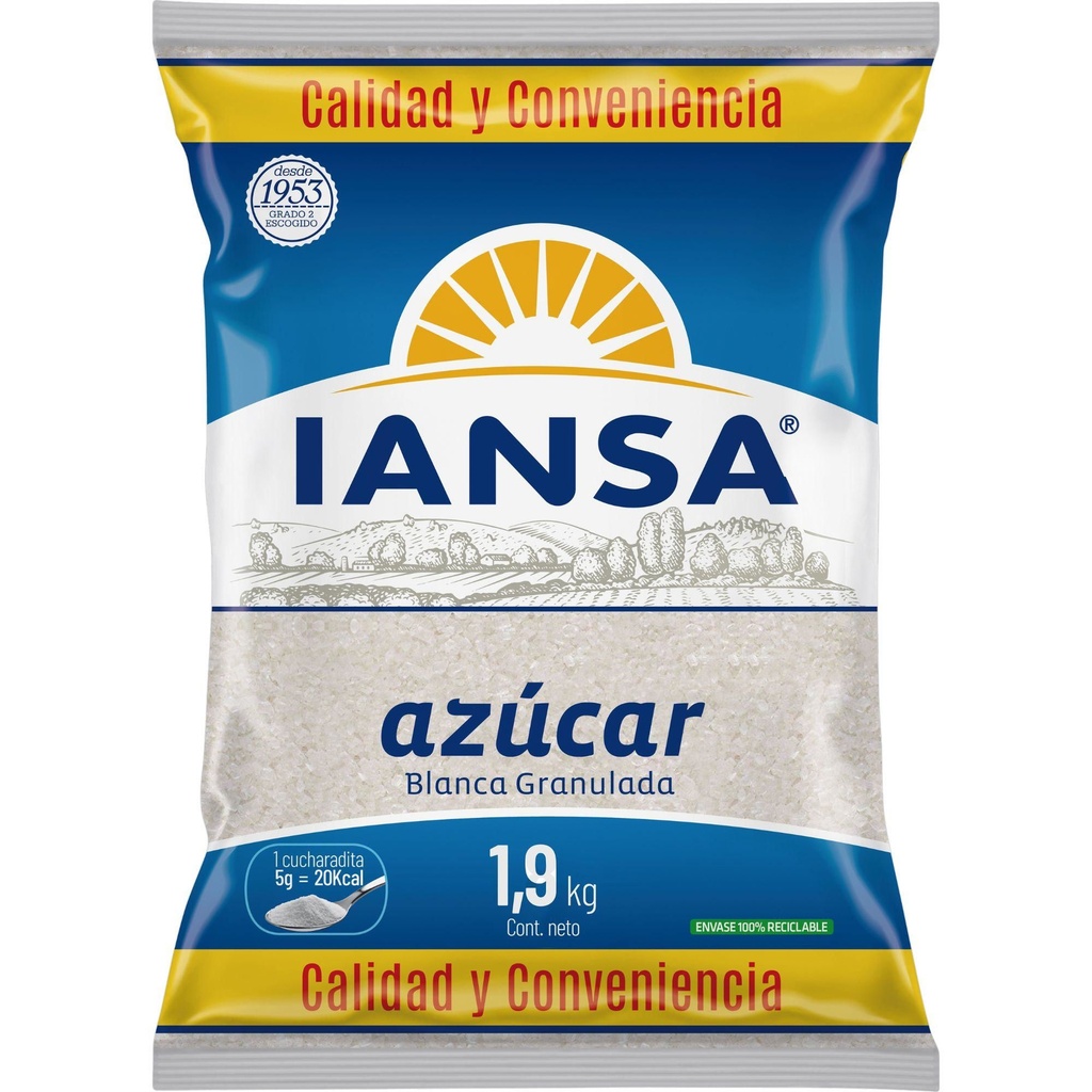 Azúcar blanca granulada 1.9 kg Iansa