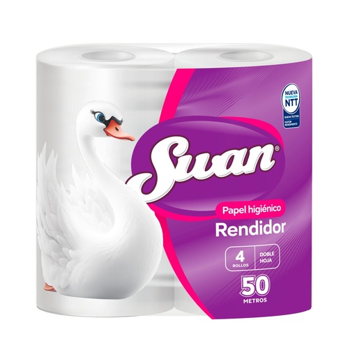 Papel Higiénico Doble Hoja 50 Metros 4 Un Swan