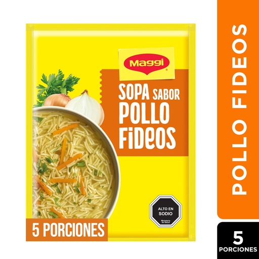 [3455] Sopa Sabor Pollo con Fideos (5 Porciones) Sobre 70g Maggi