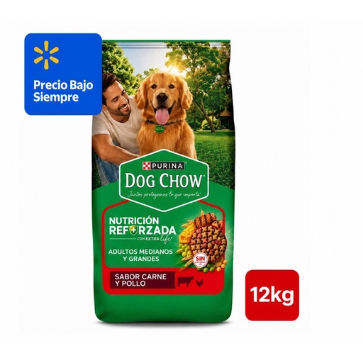 [4620322] Alimento Seco Perro Adulto Raza Mediana/Grande Carne y Pollo Bolsa 12 kg Dog Chow