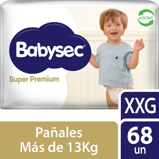 [1081050] Pañales de Bebé Babysec Super Premium XXG 68 Un Babysec