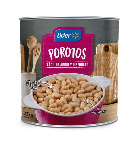 [1098277] Porotos en Conserva Drenado 138 g - Neto 227 g Lider
