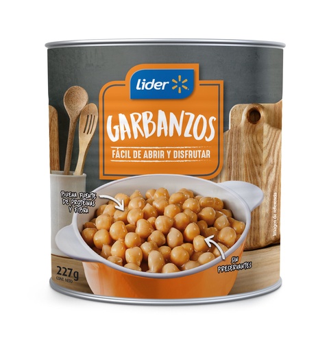[1098281] Garbanzos en Conserva Drenado 138 g - Neto 227 g Lider