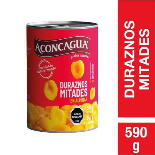 [268132] Duraznos en Mitades Tarro Drenado 340 g - Neto 580 g Aconcagua