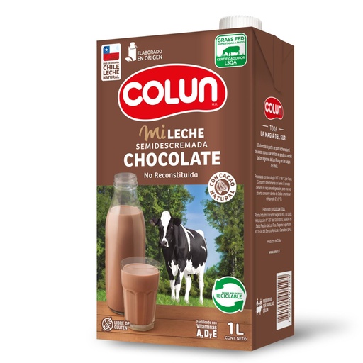 [3107] Leche Semidescremada Chocolate 1 L Colun