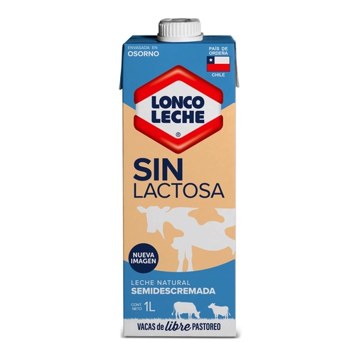 [3105] Leche Semidescremada Sin Lactosa 1 L Loncoleche