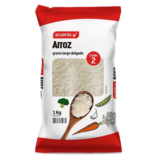 [429960] Arroz Grado 2 Grano Largo Bolsa 1 kg Acuenta