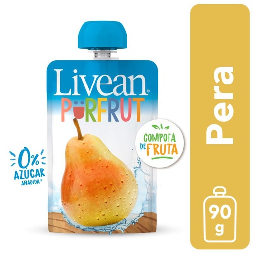 [1140595] Pouch Compota Pura Fruta Pera 90 g Livean