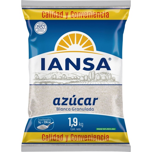 [4905536] Azúcar blanca granulada 1.9 kg Iansa
