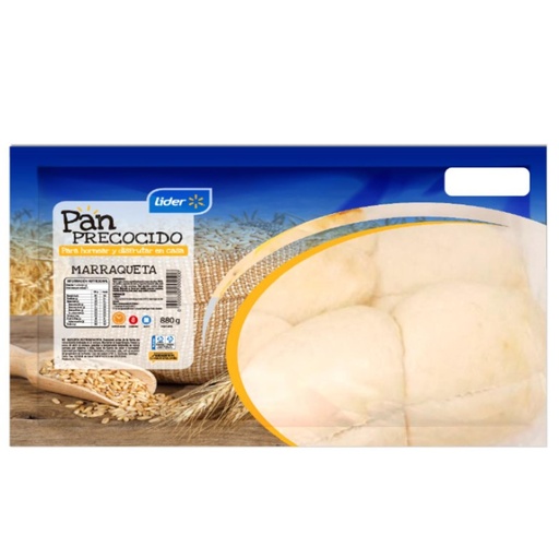 [1023488] Pan Precocido Marraqueta Atm 8 Un 880 g Lider