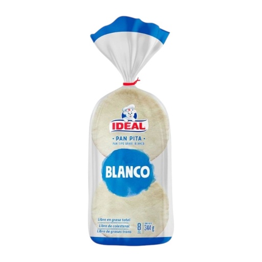 [4653] Pan Pita Blanco 8 Un 344 g Ideal