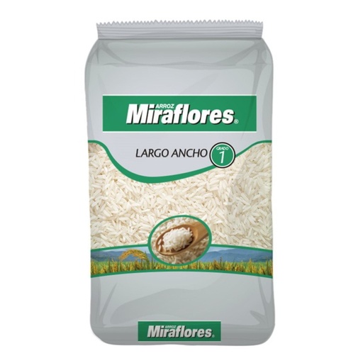 [2405] Arroz Grado 1 Grano Largo Bolsa 1 Kg Miraflores
