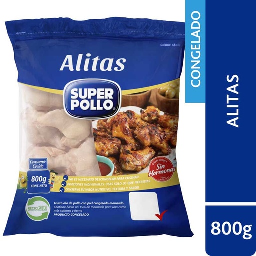 [580358] Pollo Alitas Congeladas 800 g Super Pollo
