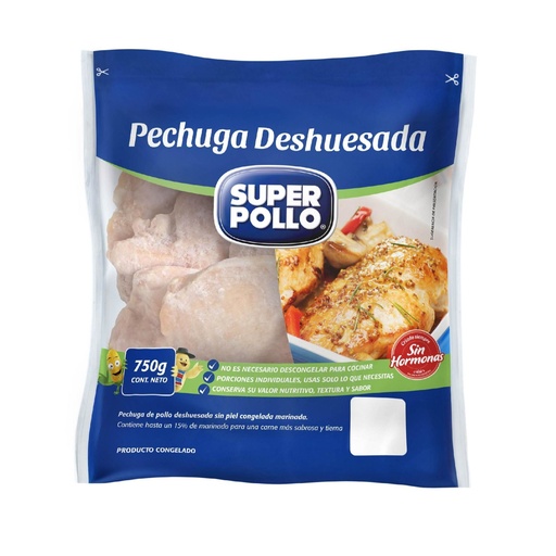 [4819162] Pollo Pechuga Deshuesada Congelada 750 g Super Pollo